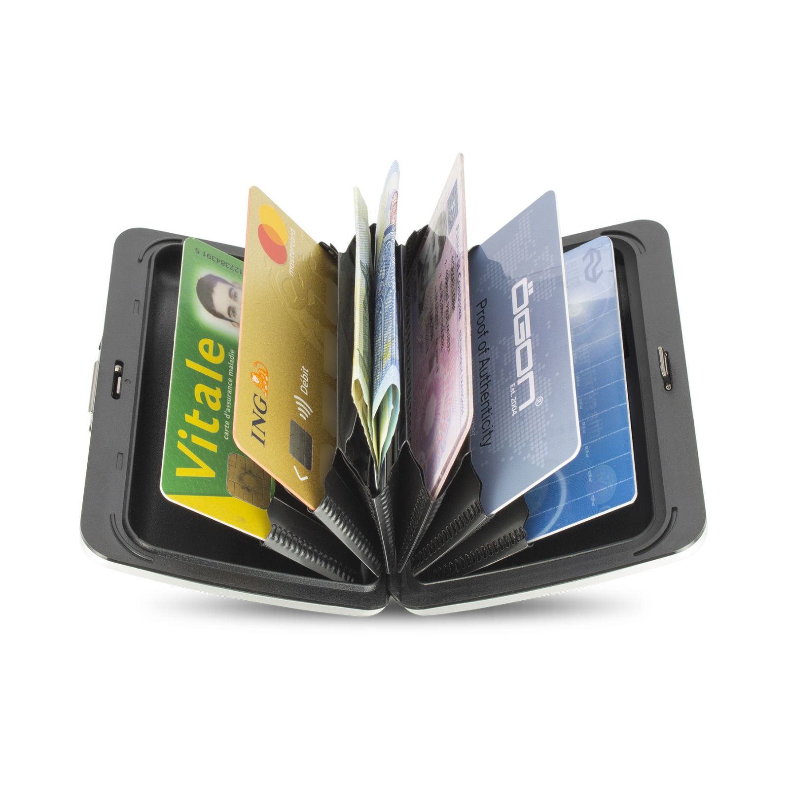 OGON Aluminum Wallet Smart Case V2.0 - Matt Black